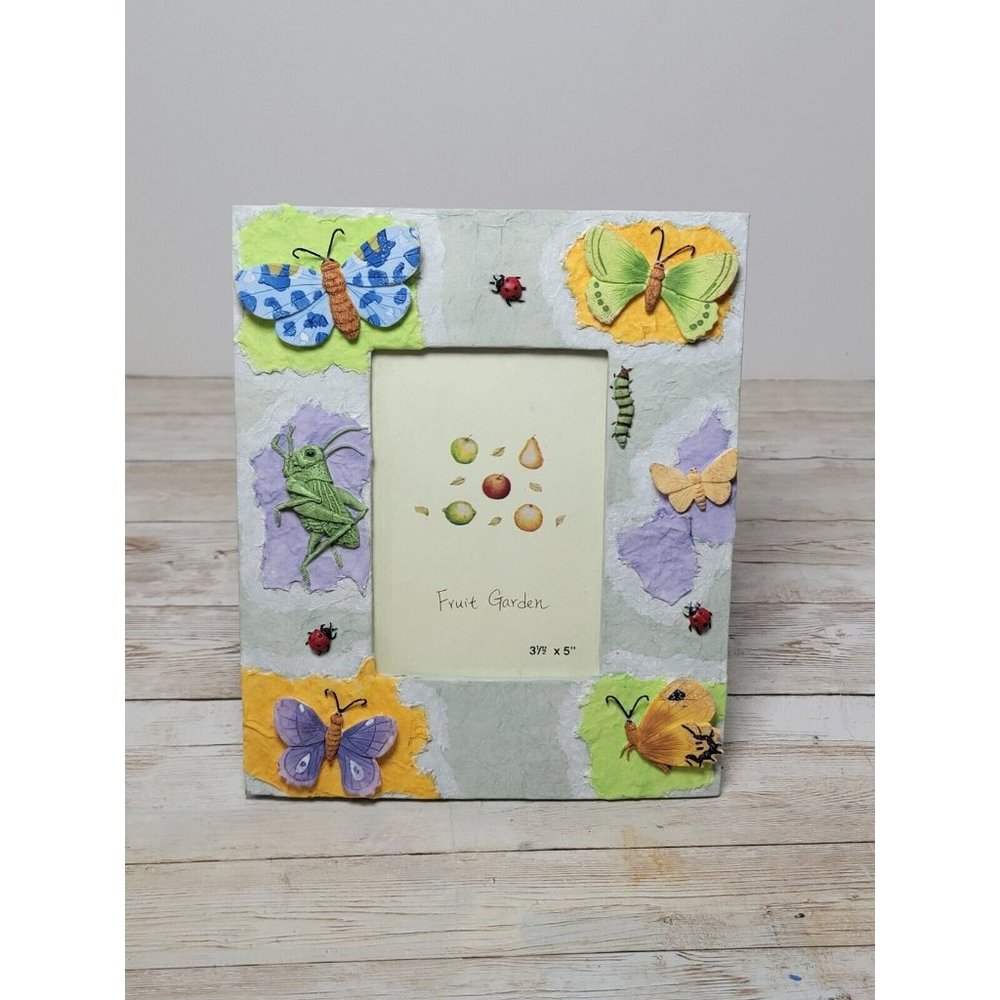 Vintage Dragonfly Butterflies‎ Ladybug Grasshopper Picture Frame Free Stands NWT